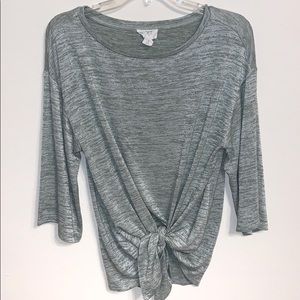 Ann Taylor Loft Outlet Quarter Sleeve Tie Top